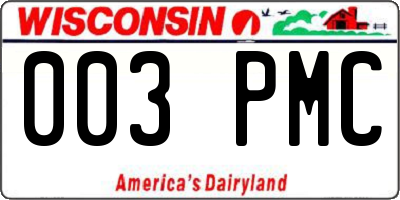 WI license plate 003PMC