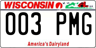WI license plate 003PMG