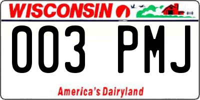 WI license plate 003PMJ