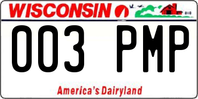WI license plate 003PMP
