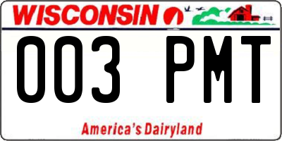 WI license plate 003PMT