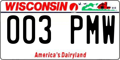 WI license plate 003PMW
