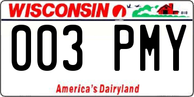 WI license plate 003PMY
