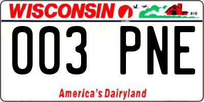WI license plate 003PNE