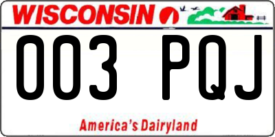 WI license plate 003PQJ