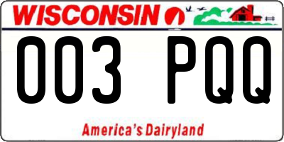 WI license plate 003PQQ