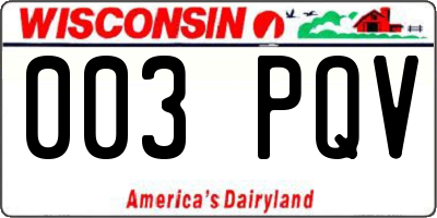 WI license plate 003PQV