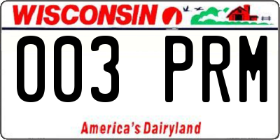 WI license plate 003PRM