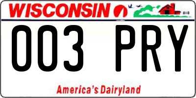 WI license plate 003PRY