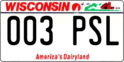 WI license plate 003PSL