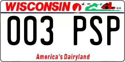 WI license plate 003PSP