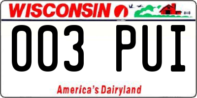 WI license plate 003PUI
