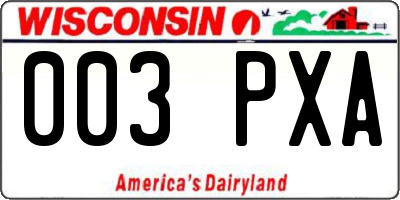 WI license plate 003PXA