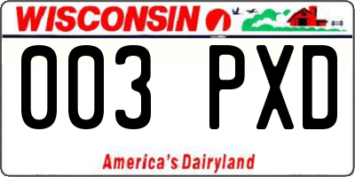 WI license plate 003PXD