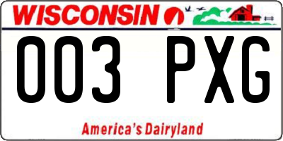 WI license plate 003PXG