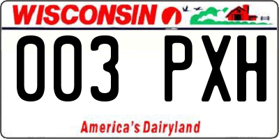 WI license plate 003PXH