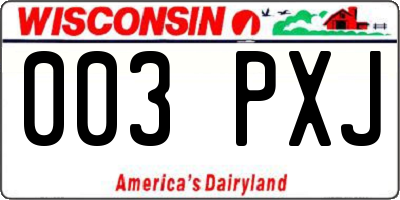 WI license plate 003PXJ