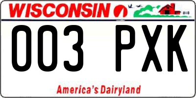 WI license plate 003PXK