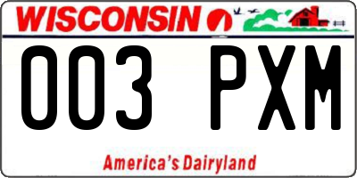 WI license plate 003PXM