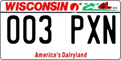 WI license plate 003PXN