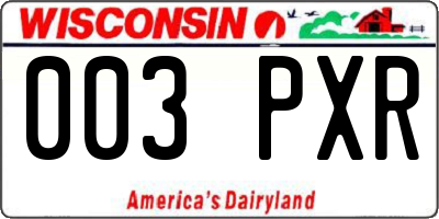 WI license plate 003PXR