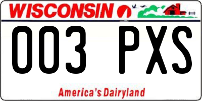 WI license plate 003PXS
