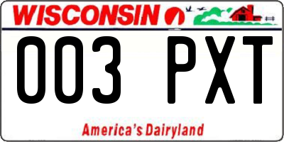 WI license plate 003PXT