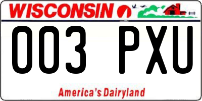 WI license plate 003PXU