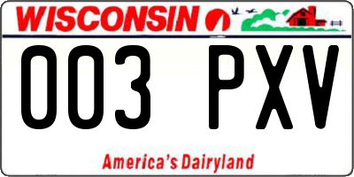 WI license plate 003PXV
