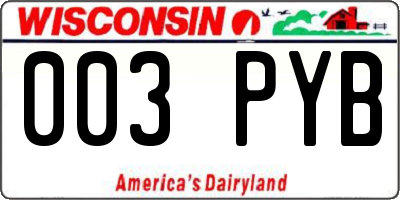 WI license plate 003PYB