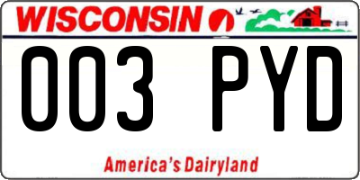 WI license plate 003PYD