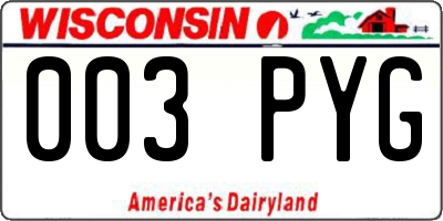 WI license plate 003PYG