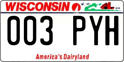 WI license plate 003PYH