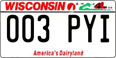 WI license plate 003PYI