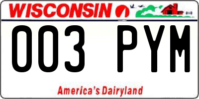 WI license plate 003PYM