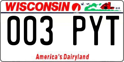 WI license plate 003PYT