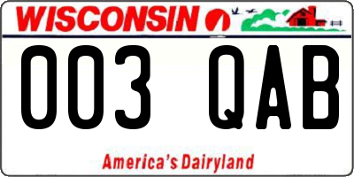 WI license plate 003QAB