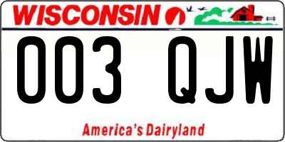 WI license plate 003QJW