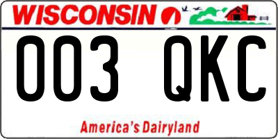 WI license plate 003QKC