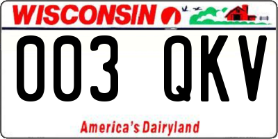 WI license plate 003QKV