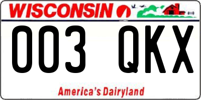 WI license plate 003QKX