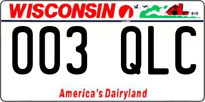 WI license plate 003QLC