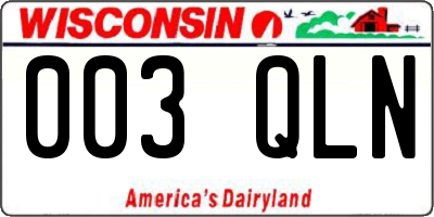 WI license plate 003QLN