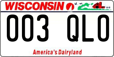 WI license plate 003QLO