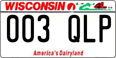 WI license plate 003QLP