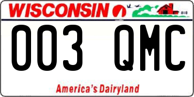 WI license plate 003QMC