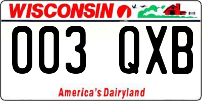 WI license plate 003QXB