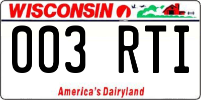 WI license plate 003RTI