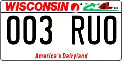 WI license plate 003RUO