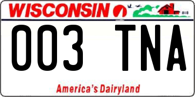 WI license plate 003TNA